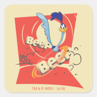 WEG RUNNER™ BEEP BEEP!™ - Zonnebeeld Vierkante Sticker
