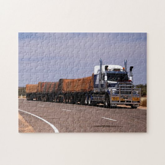 Weg Trein Vrachtwagen Australië Lasseter Highway Legpuzzel (Horizontaal)