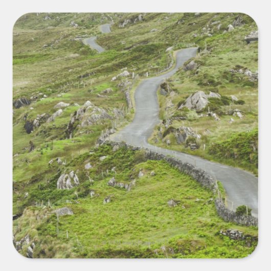 Weg tussen Ballaghacahreen en CaAugurken. Vierkante Sticker (Voorkant)