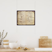 Weg van de maan over de constellaties poster (Keuken)