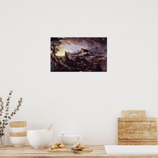 Weg van het rijk:primitieve staat van Thomas Cole Poster (Keuken)