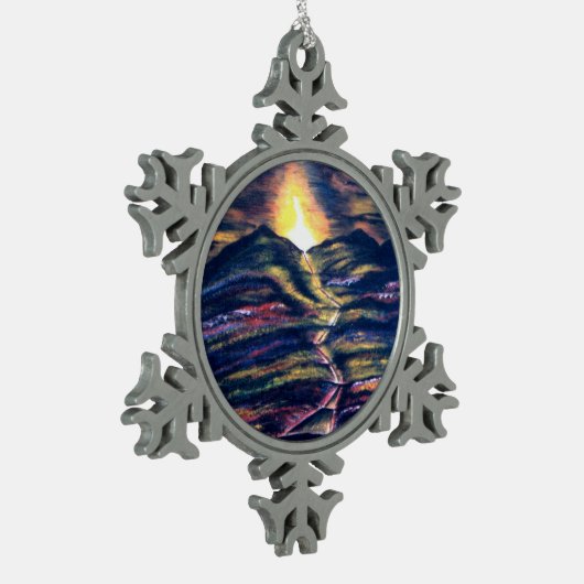 Weg van leven tin sneeuwvlok ornament (Links)