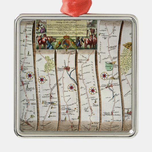 Weg van Londen naar Bristol Metalen Ornament (Voorkant)