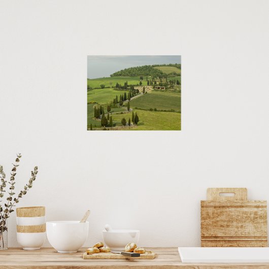 Weg van Pienza naar Montepulciano Poster (Keuken)