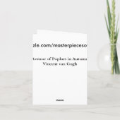 Weg van Populieren in Autumn Van Gogh Fine Art. Kaart (Achterkant)