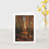 Weg van Populieren in Autumn Van Gogh Fine Art. Kaart (Gele Bloem)