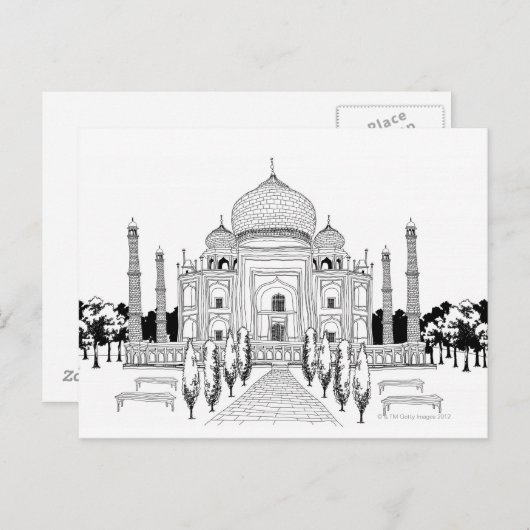 Weg van Taj Mahal Briefkaart (Voorkant / Achterkant)