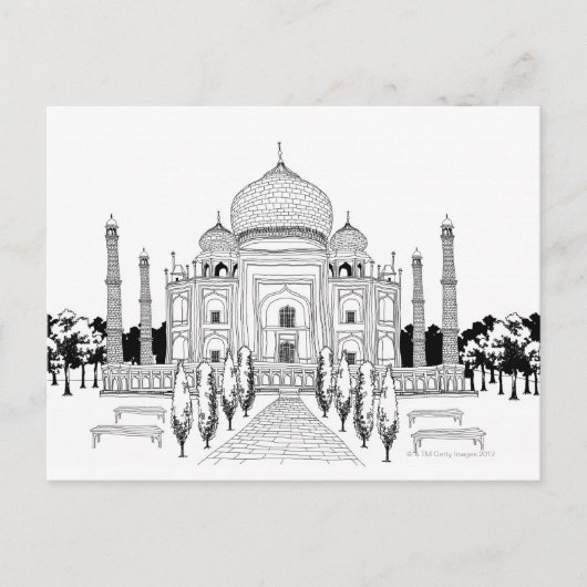 Weg van Taj Mahal Briefkaart (Voorkant)