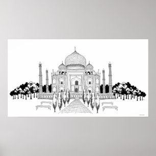 Weg van Taj Mahal Poster