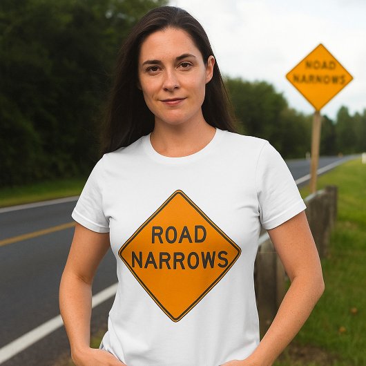 Weg Versmalt Wegenbord Dames T-Shirt