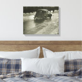 Wegauto Canvas Afdruk (Insitu (Slaapkamer))