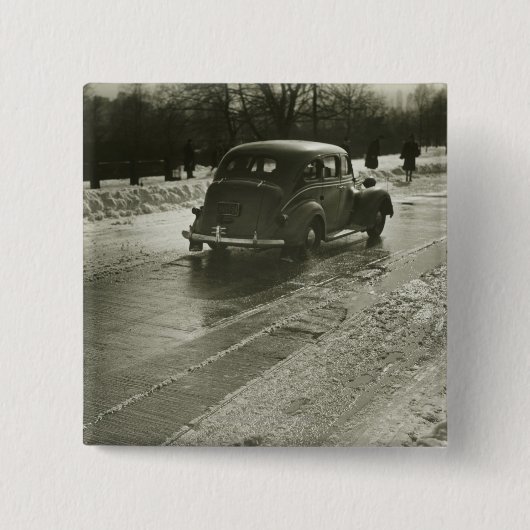 Wegauto Vierkante Button 5,1 Cm (Voorkant)