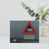 Wegbord voor polair beer en polair beer. briefkaart (Staand voorkant)