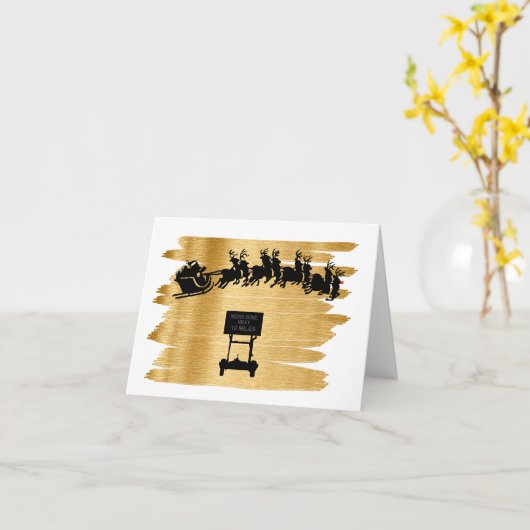 Wegbouw en Kerstkaart van de slee van de Kerstman Kaart (Gele Bloem)