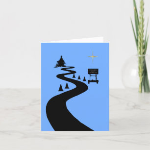 Wegbouw Silhouette Kerstkaart Kaart