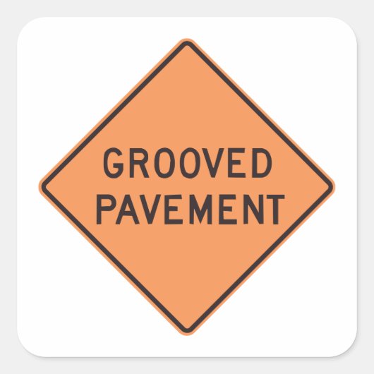 Wegdek met Groeven Wegbord Vierkante Sticker (Voorkant)
