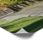 Wegdek voor klassieke landschuur/boerderij in het poster (Hoek)