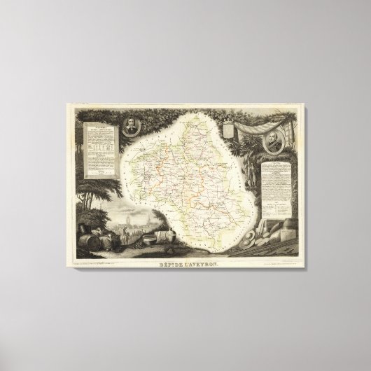 Wegen, dijen, steden canvas afdruk (Voorkant)