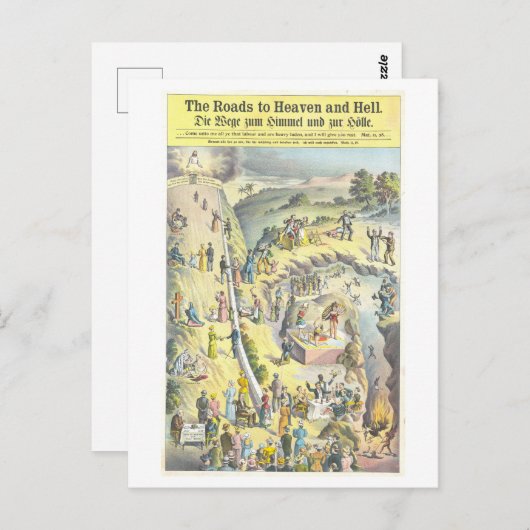 Wegen naar Heaven en Hell Lithograph Briefkaart (Voorkant / Achterkant)