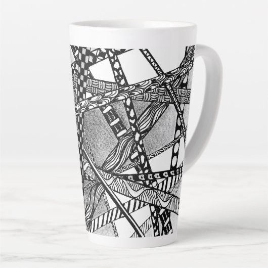 Wegen naar overal 17 ons hoog latte mok (Rechterhoek)