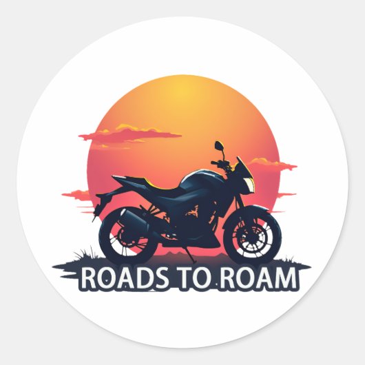 Wegen naar Roam Ronde Sticker (Voorkant)