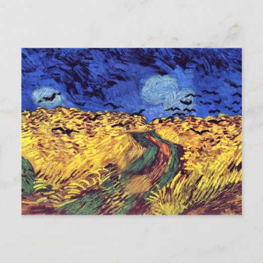 Wegen over Wheatfield door Vincent van Gogh Briefkaart (Voorkant)