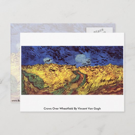 Wegen over Wheatfield door Vincent van Gogh Briefkaart (Voorkant / Achterkant)