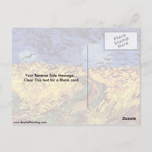 Wegen over Wheatfield door Vincent van Gogh Briefkaart (Achterkant)