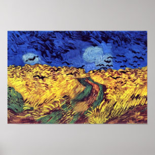 Wegen over Wheatfield door Vincent van Gogh Poster