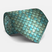 WEGEN VAN AQUA EN BLAUWGROEN MERMAÏDE SCHAALEN STROPDAS (Opgerold)