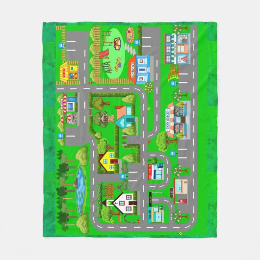 Wegen voor auto's fleece deken (Voorkant)