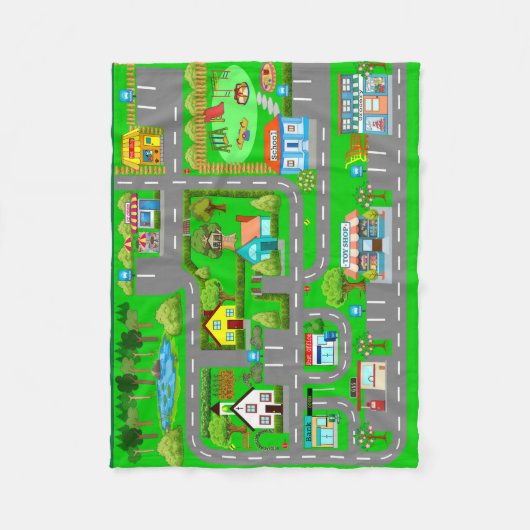 Wegen voor auto's fleece deken (Voorkant)