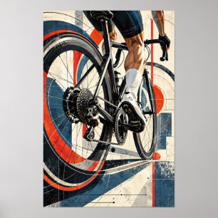 Wegen Wielrennen Fiets Close-Up Moderne Geometrisc Poster