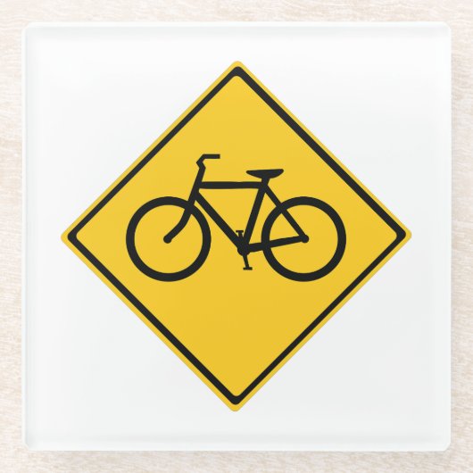 Wegenbordfiets Glazen Onderzetter (Voorkant)
