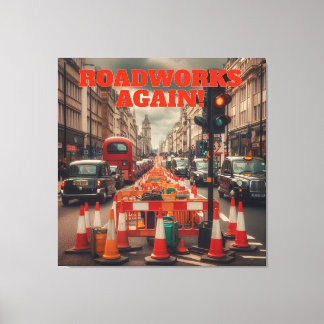 Wegenbouw in Londen Canvas Afdruk