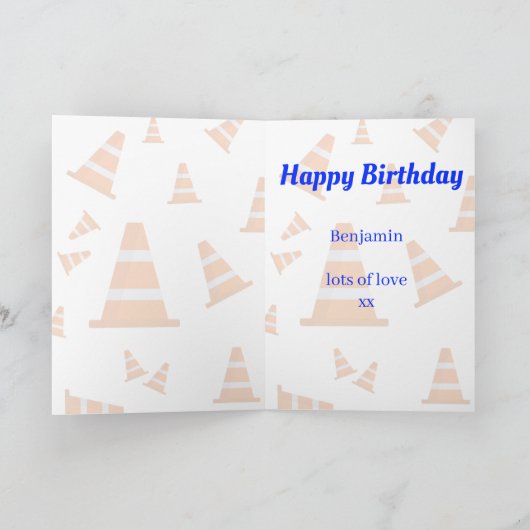 Wegenbouwvoertuig Gelukkige Verjaardag Kaart (Binnen)