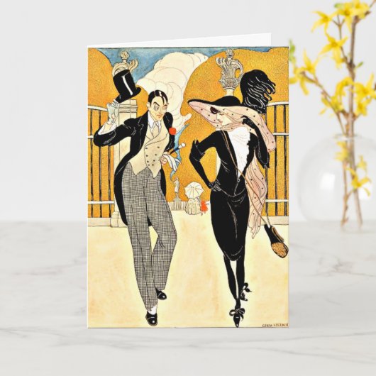 Wegener - Een elegant paar, jaren 1920 Kaart (Gele Bloem)