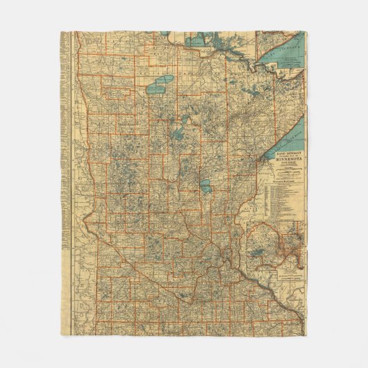 wegenkaart Minnesota Fleece Deken (Voorkant)