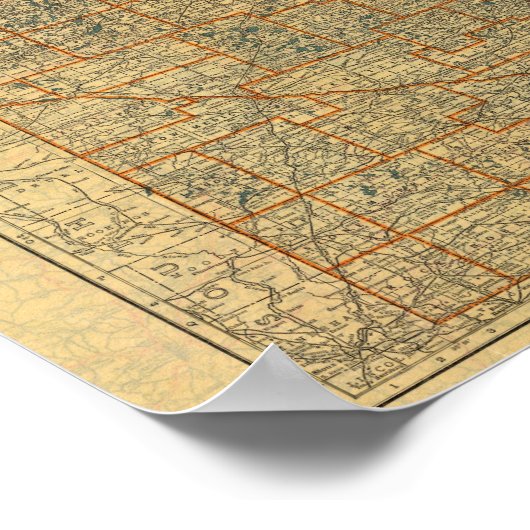 wegenkaart Minnesota Poster (Hoek)