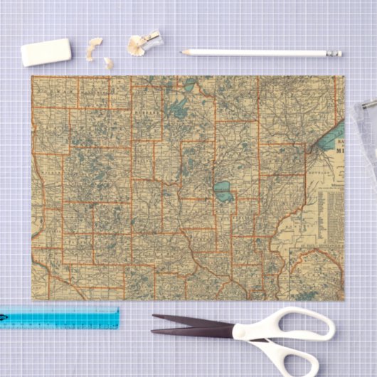 wegenkaart Minnesota Tissuepapier (Craft)