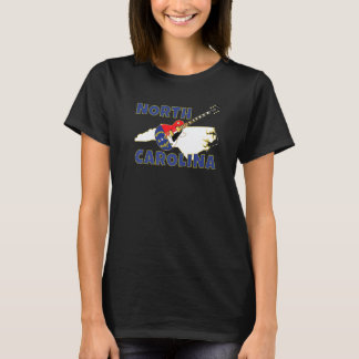 Wegenkaart North Carolina The Tarheel State NC-vla T-shirt