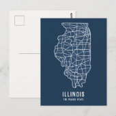 Wegenkaart van de staat Illinois - kaart van de pr (Voorkant / Achterkant)