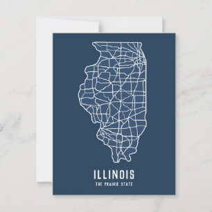 Wegenkaart van de staat Illinois - kaart van de pr