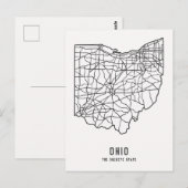 Wegenkaart van de staat Ohio - kaart van de Buckey (Voorkant / Achterkant)