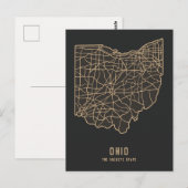 Wegenkaart van de staat Ohio - Kaart van de Buckey (Voorkant / Achterkant)