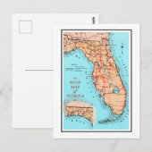 Wegenkaart van Florida Briefkaart (Voorkant / Achterkant)