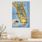 Wegenkaart van Florida Poster (Keuken)