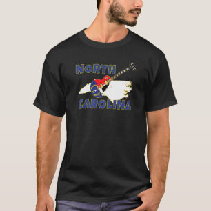 Wegenkaart van North Carolina De vlag van de staat T-shirt
