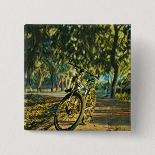 Wegenkaartjes voor fietsers vierkante button 5,1 cm