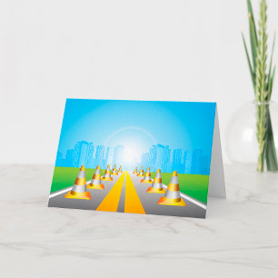 Wegenkegels die naar een stadsKaart leiden Kaart